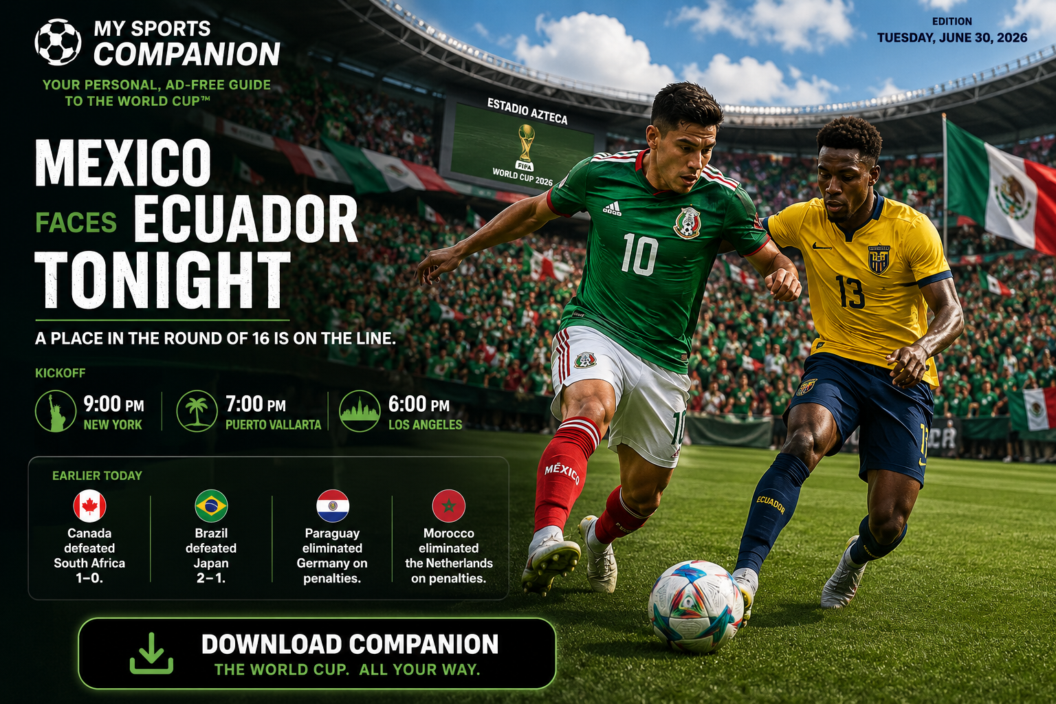 Mexico faces Ecuador World Cup scene